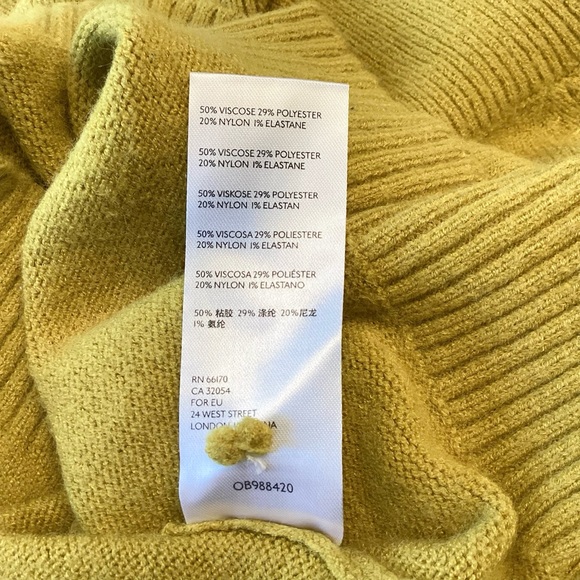 by Anthropologie Shelby Off the Shoulder Pullover Sweater - Chartreuse - S - Picture 8 of 8